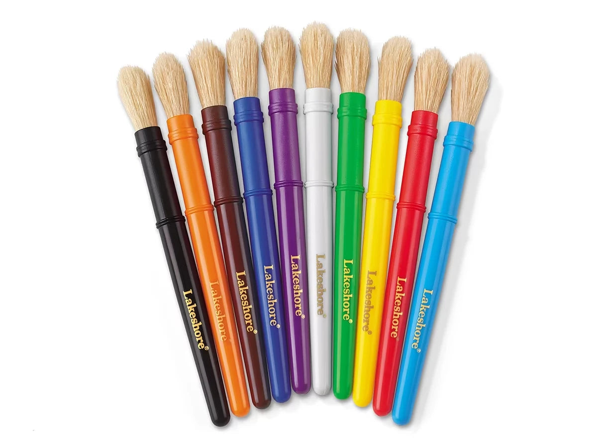Natural-Bristle Paintbrushes - Set of 10 - US 4637