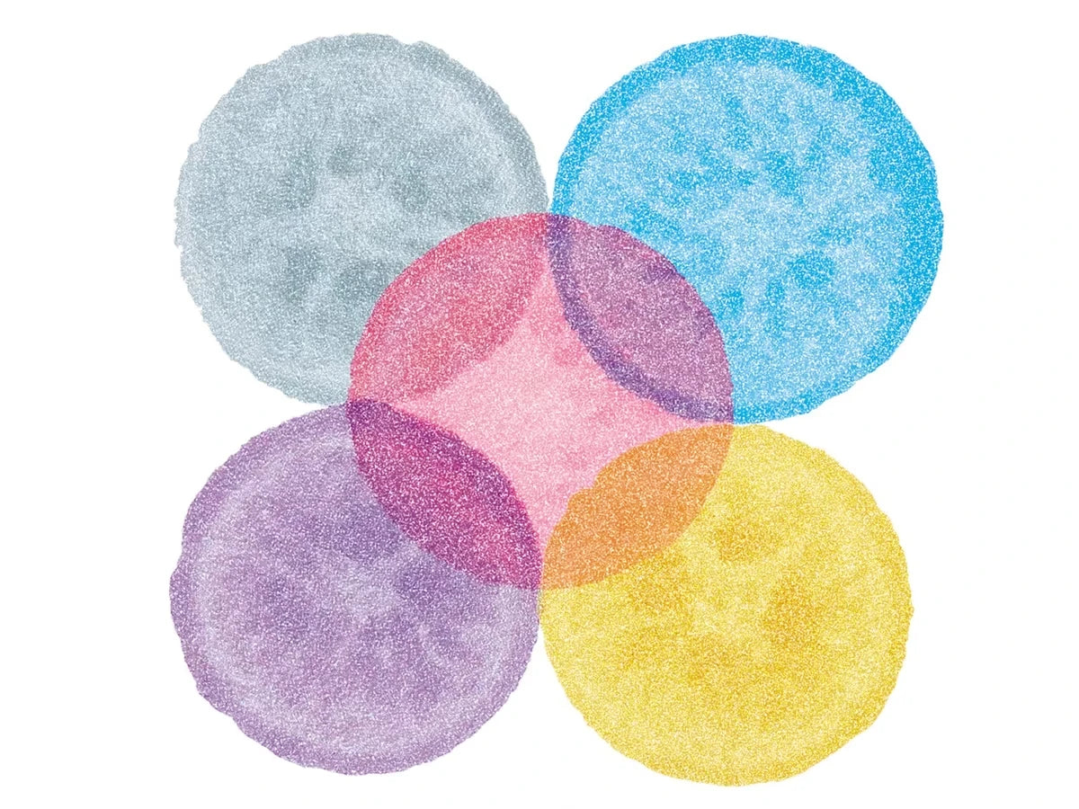 Shimmering Dot Art Painters - Set of 5 - US 4964