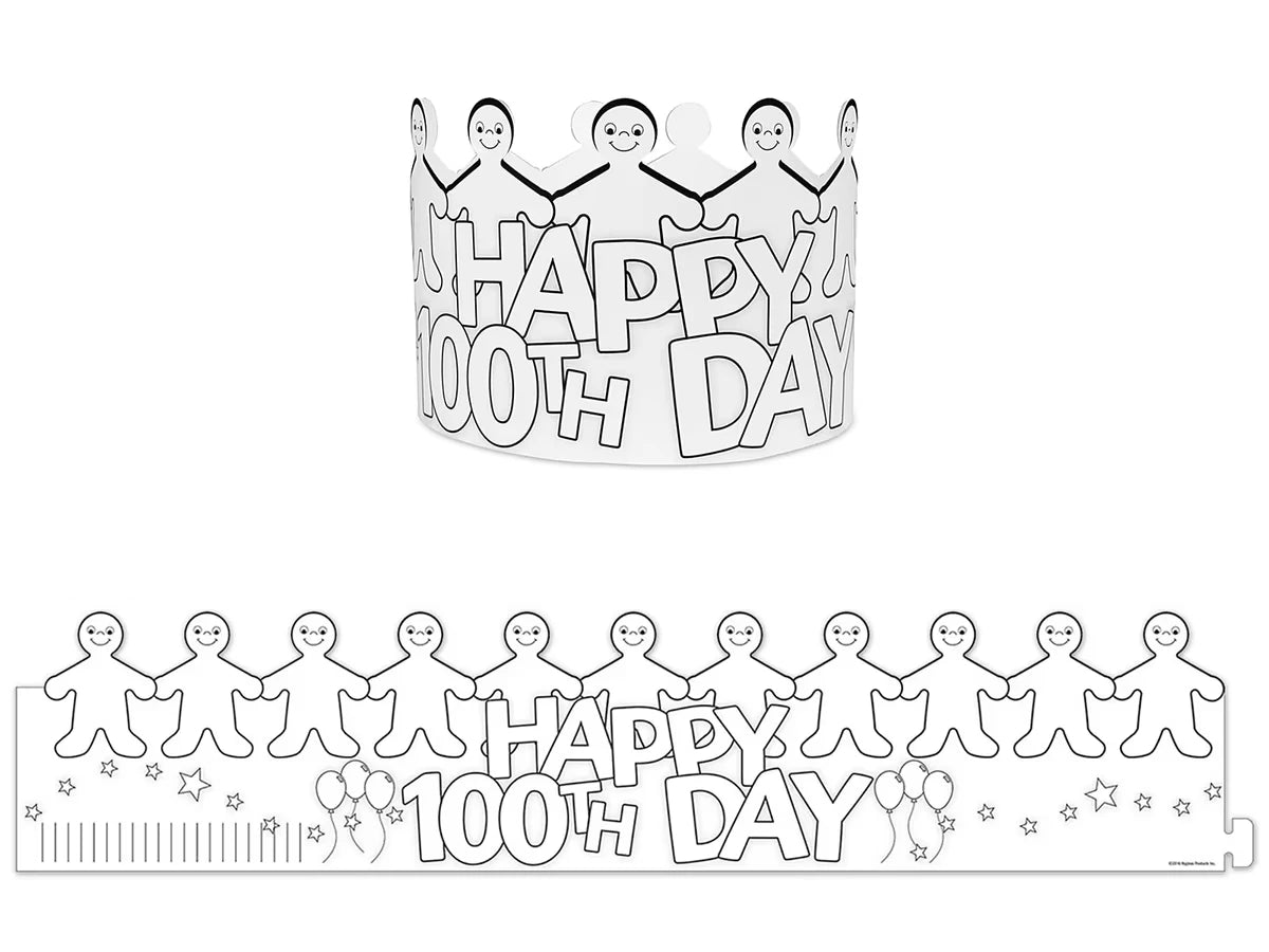 Design-Your-Own Happy 100th Day Crowns - US 4518