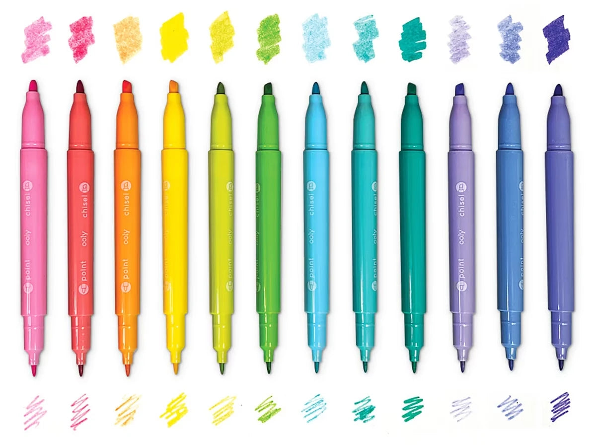 Pastel Dual-Tip Markers - Set of 12 - US 9550