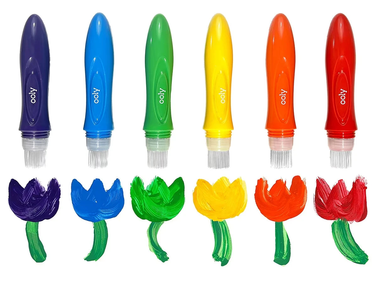 Easy Squeezable Poster Paintbrushes - Set of 6 - US 3179