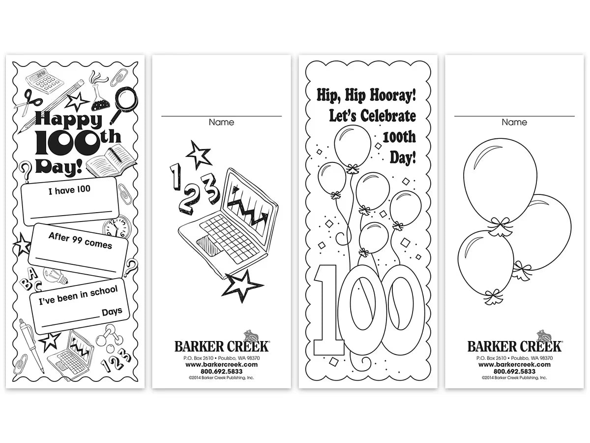 Design-Your-Own 100th Day of School Bookmarks - US 5353