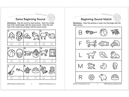 Beginning & Ending Sounds Workbook - US 4345