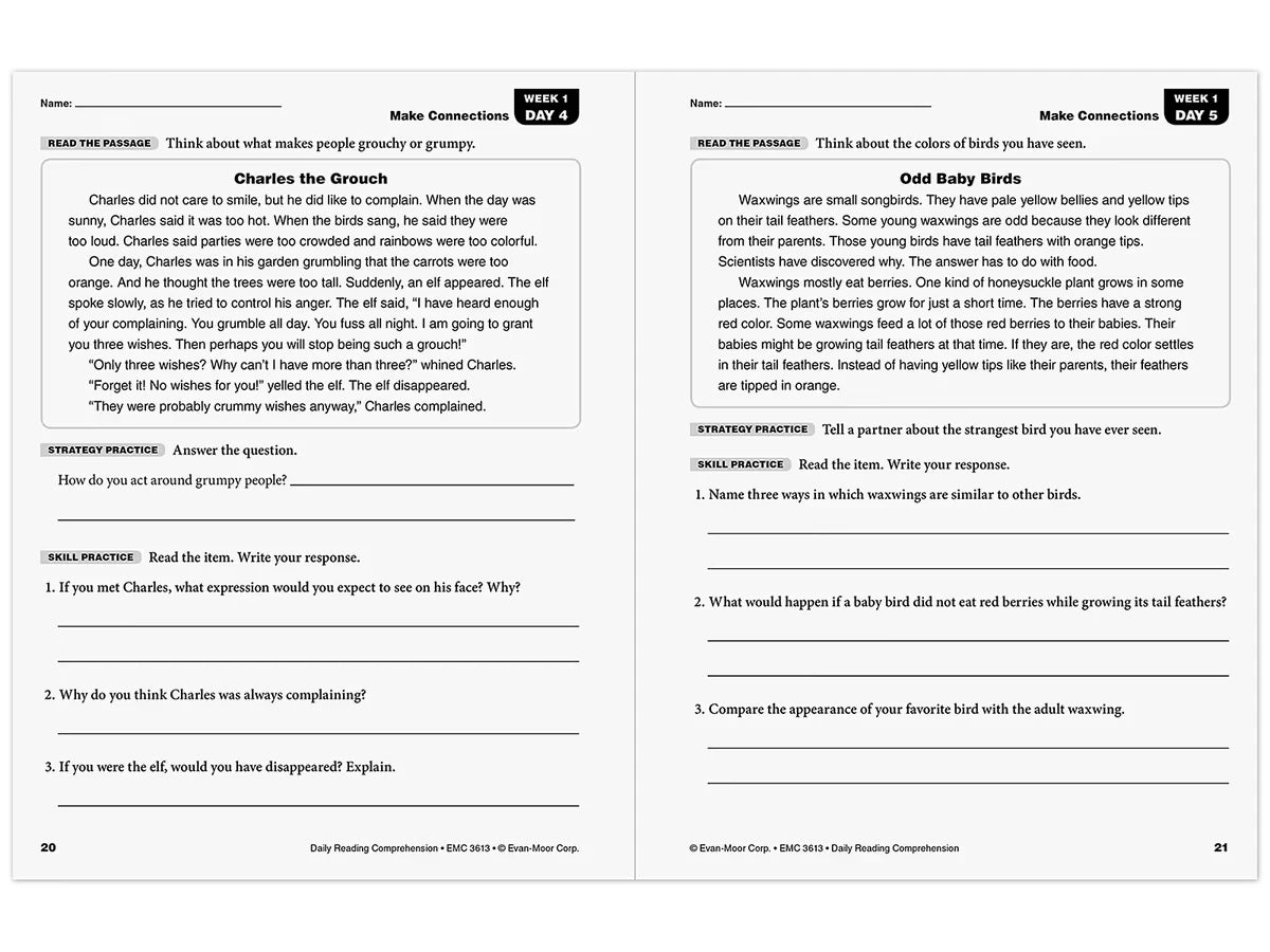 Daily Reading Comprehension Activities Workbook - Gr. 3 - US 4308