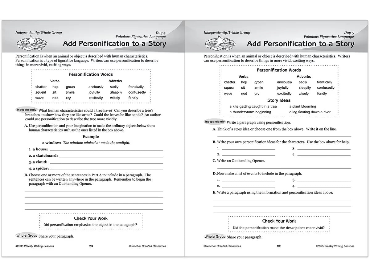 Weekly Writing Lessons Workbook - Gr. 5-6 - US 1126