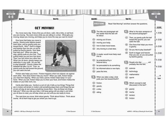 180 Days of Reading Workbook - Gr. 4 - US 3311