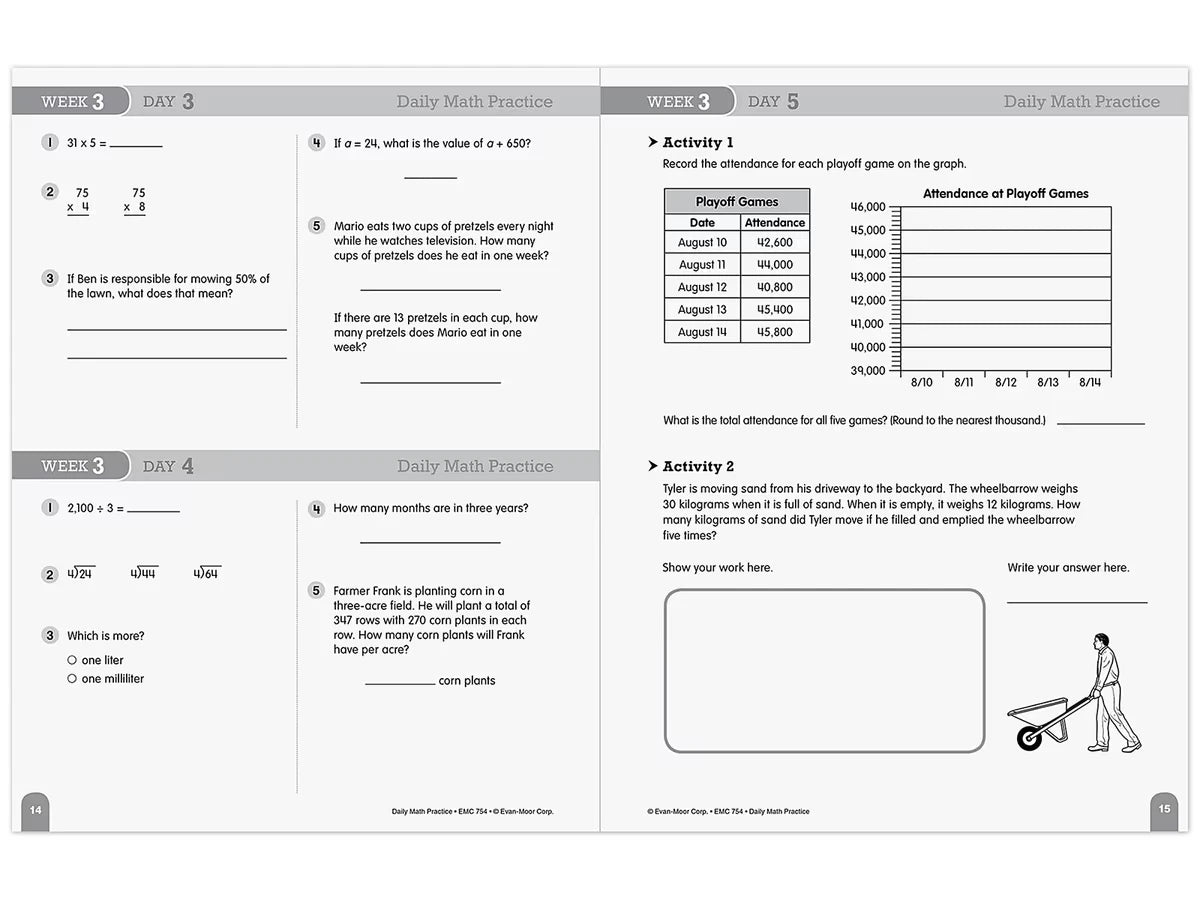 Daily Math Practice Workbook - Gr. 5 - US 5942