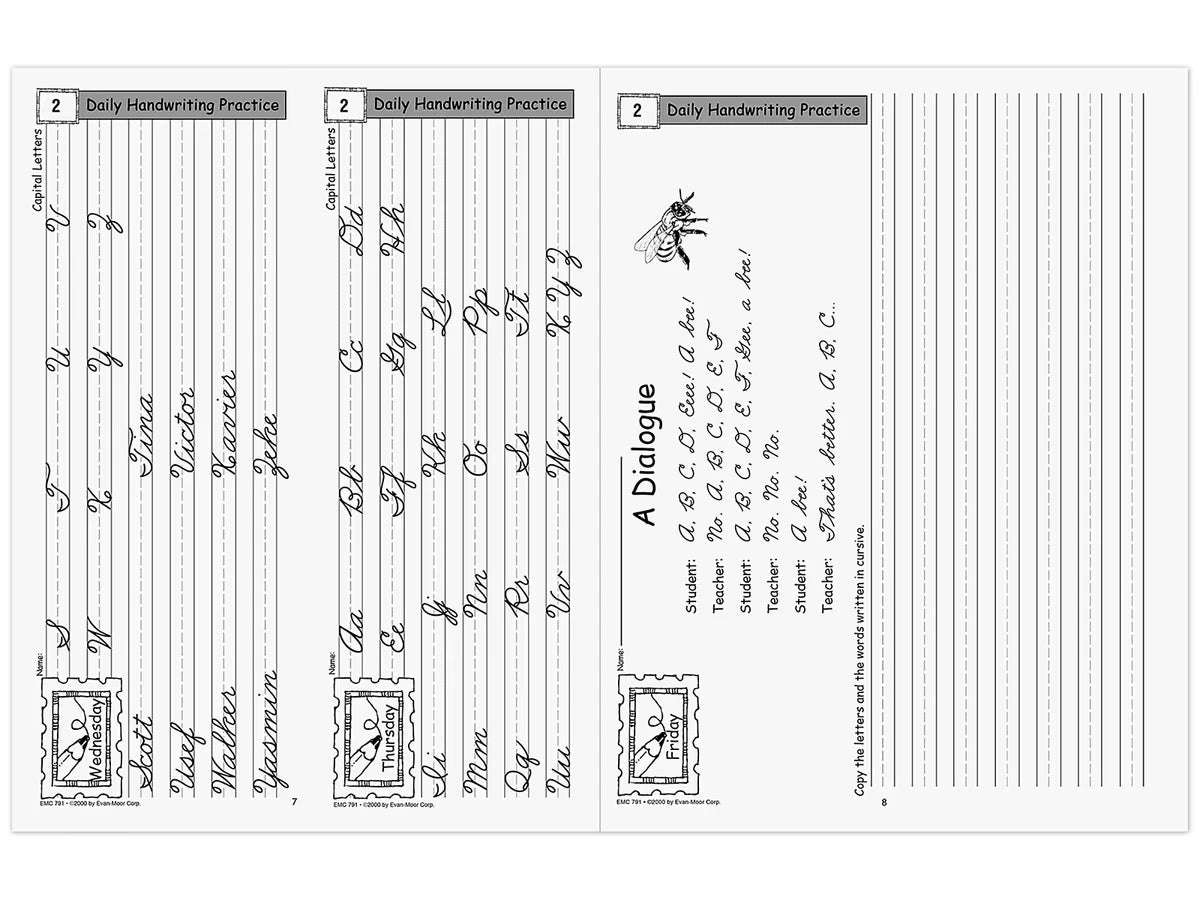 Traditional Cursive Daily Handwriting Practice Workbook - US 9951