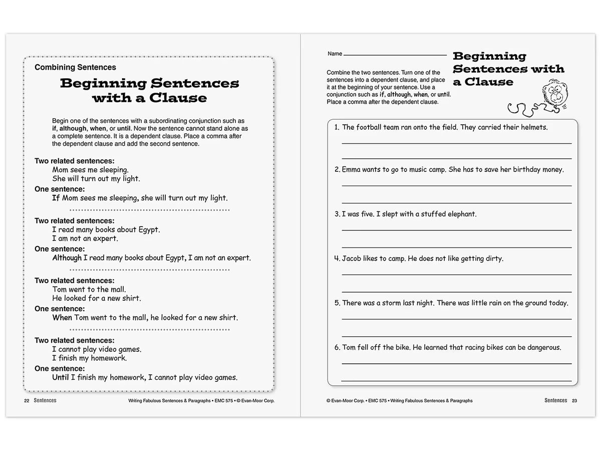 Writing Fabulous Sentences & Paragraphs Workbook - US 8996