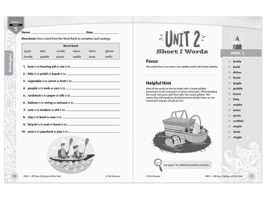 180 Days of Spelling Workbook - Gr. 3 - US 2949