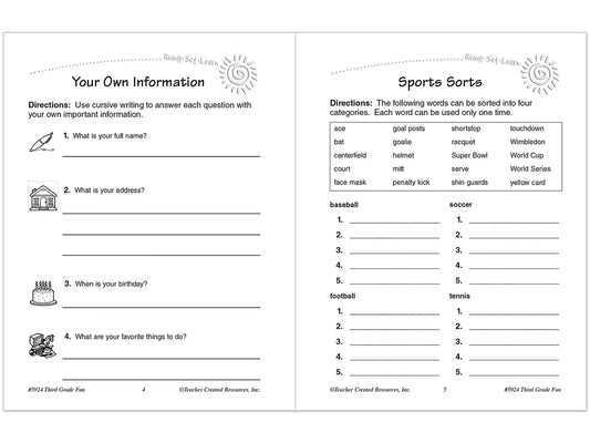 Third-Grade Fun Workbook - US 7677