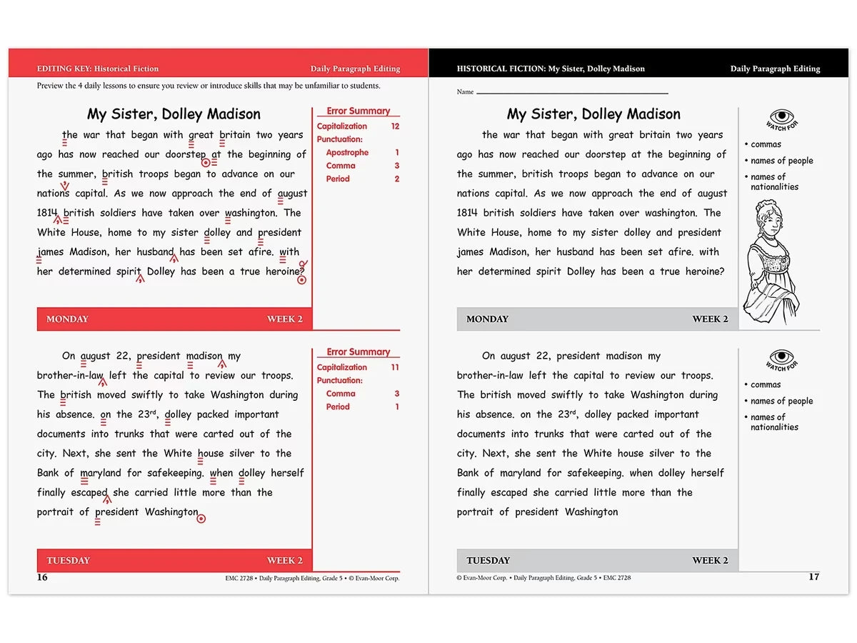 Daily Paragraph Editing Workbook - Gr. 5 - US 2774
