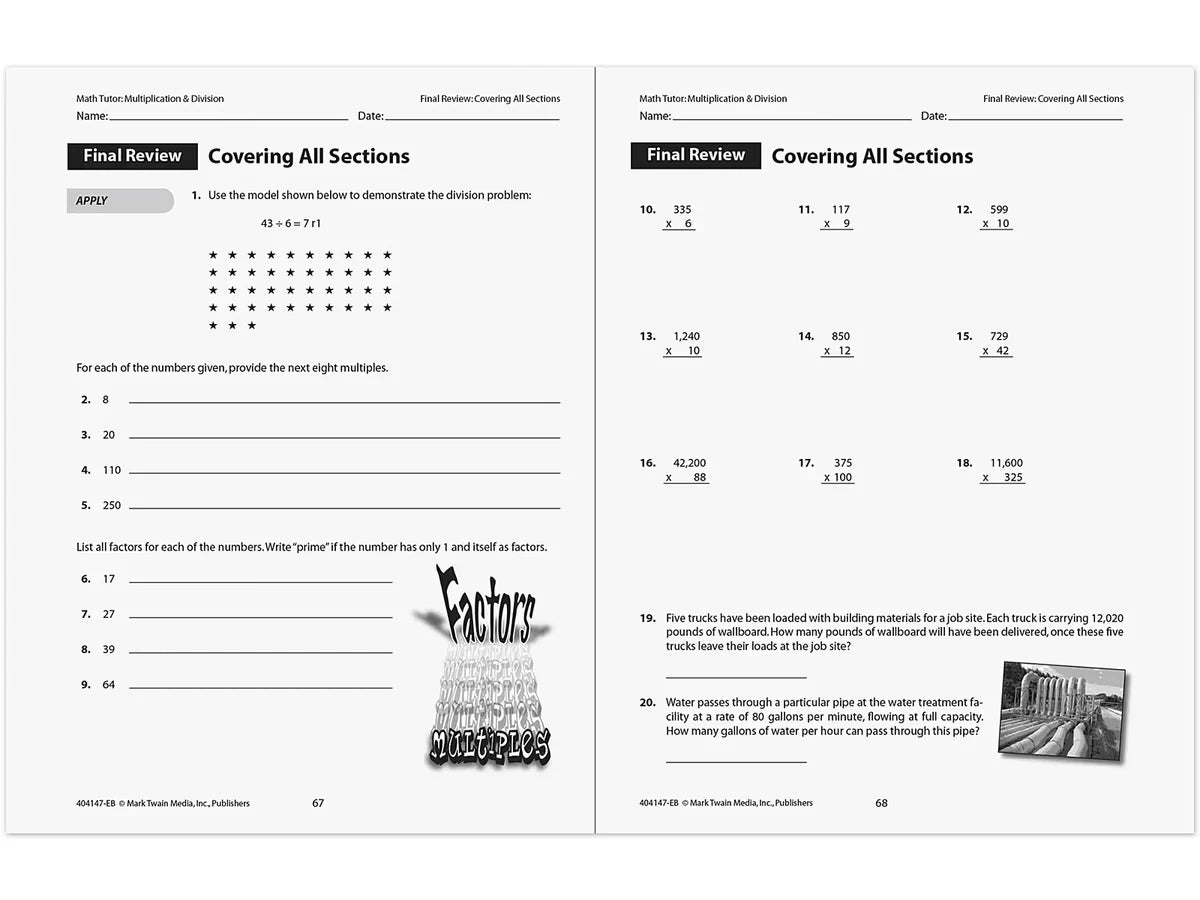 Multiplication & Division Workbook - US 8366