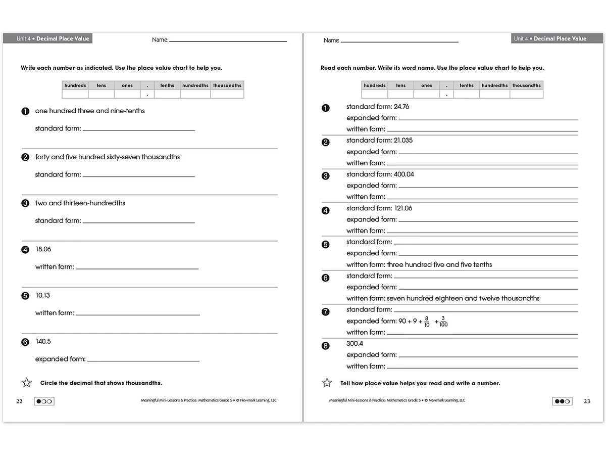 Mathematics Workbook - Gr. 5 - US 3900