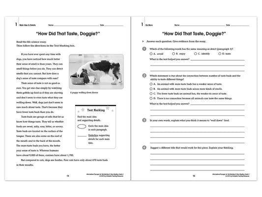 Text Marking & Close Reading Workbook - Gr. 4 - US 5970
