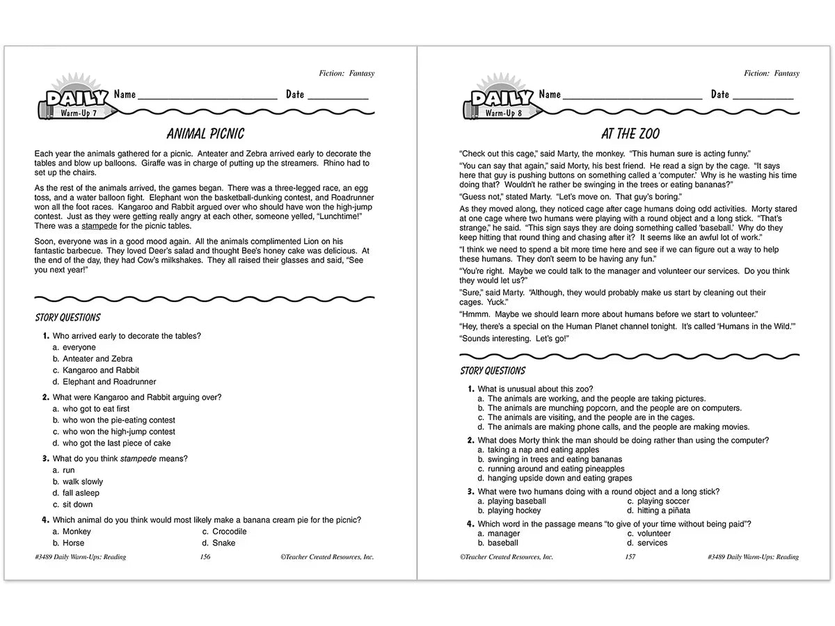 Reading Daily Warm-Ups Workbook - Gr. 3 - US 2348