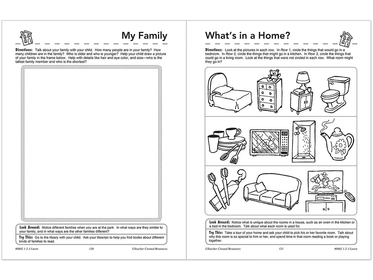 1-2-3 Learn Workbook - Preschool-Pre K - US 6986