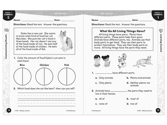 180 Days of Science Workbook - Gr. 1 - US 1019