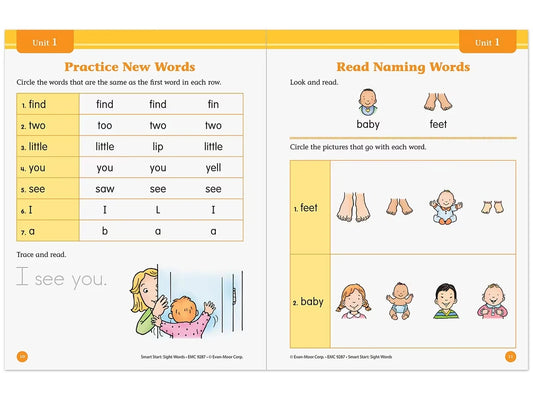 Sight-Words Smart Start Workbook - Pre-K - US 4537