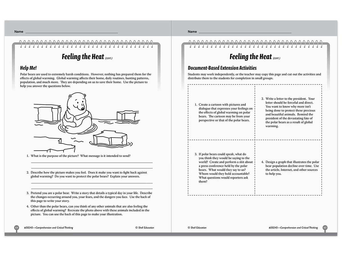 Comprehension and Critical Thinking Workbook - Gr. 5 - US 9354