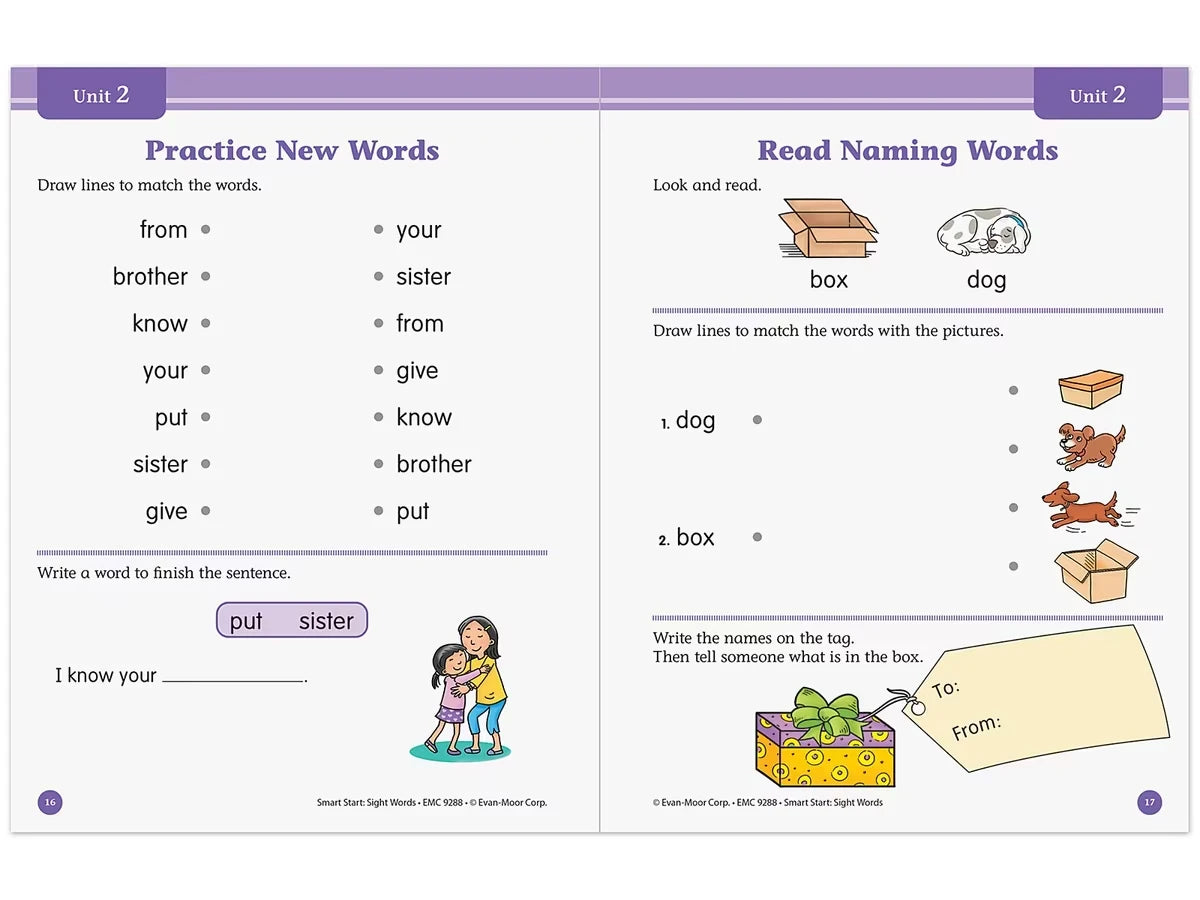 Sight-Words Smart Start Workbook - Kindergarten - US 8034