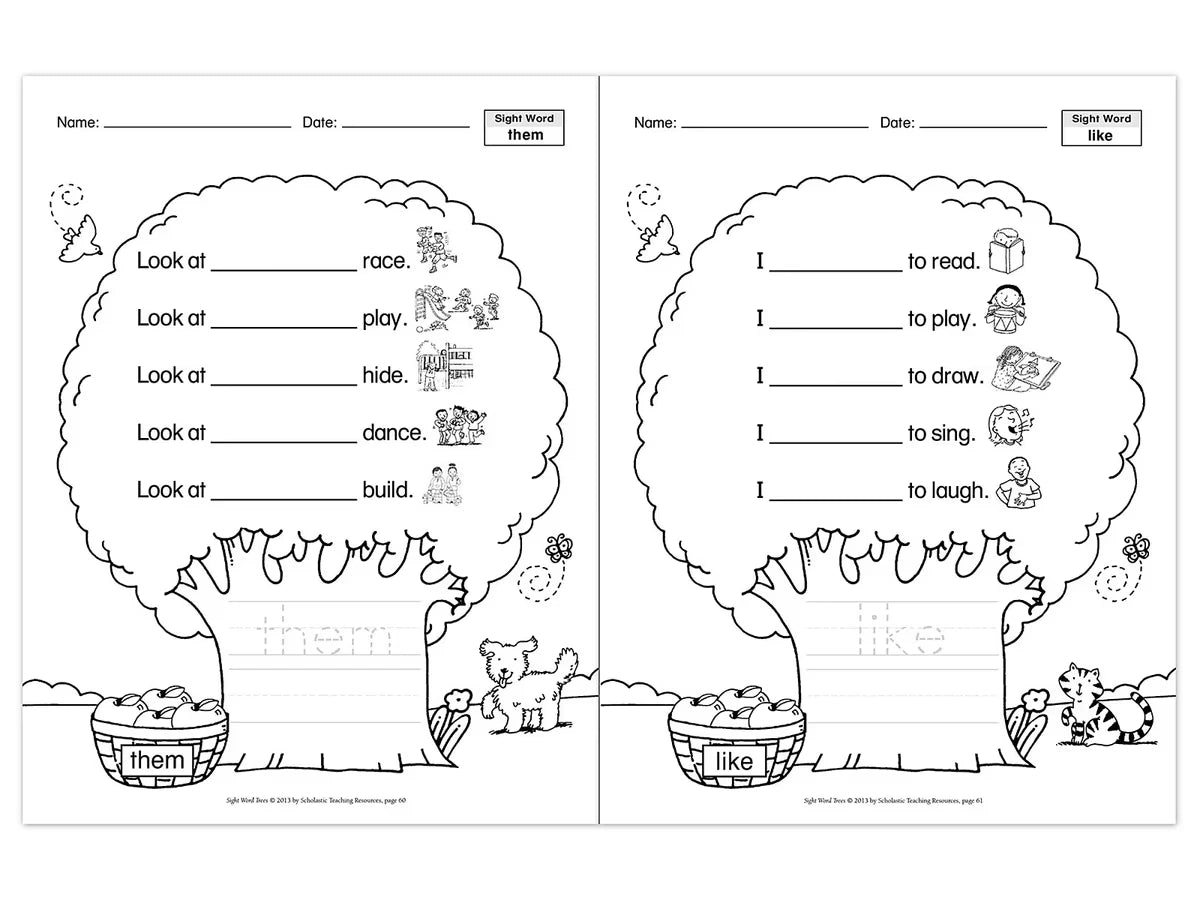Sight-Word Trees Workbook - US 1117