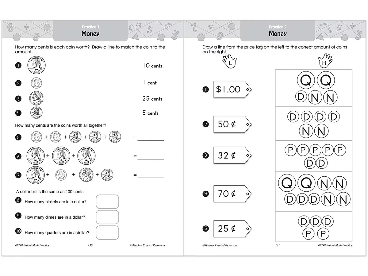Instant Math Practice Workbook - Gr. 1 - US 1029
