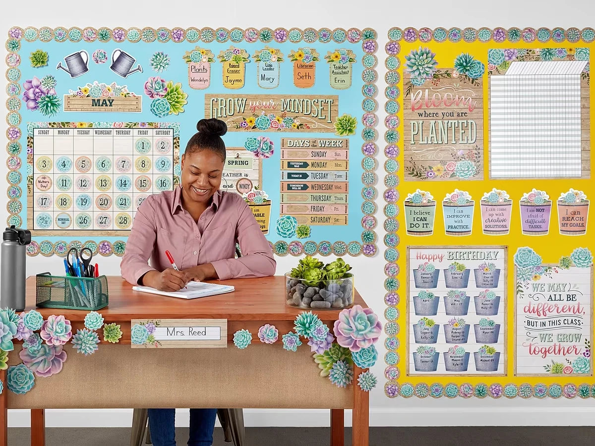 Rustic Bloom Growth Mindset Bulletin Board Set - US 2642
