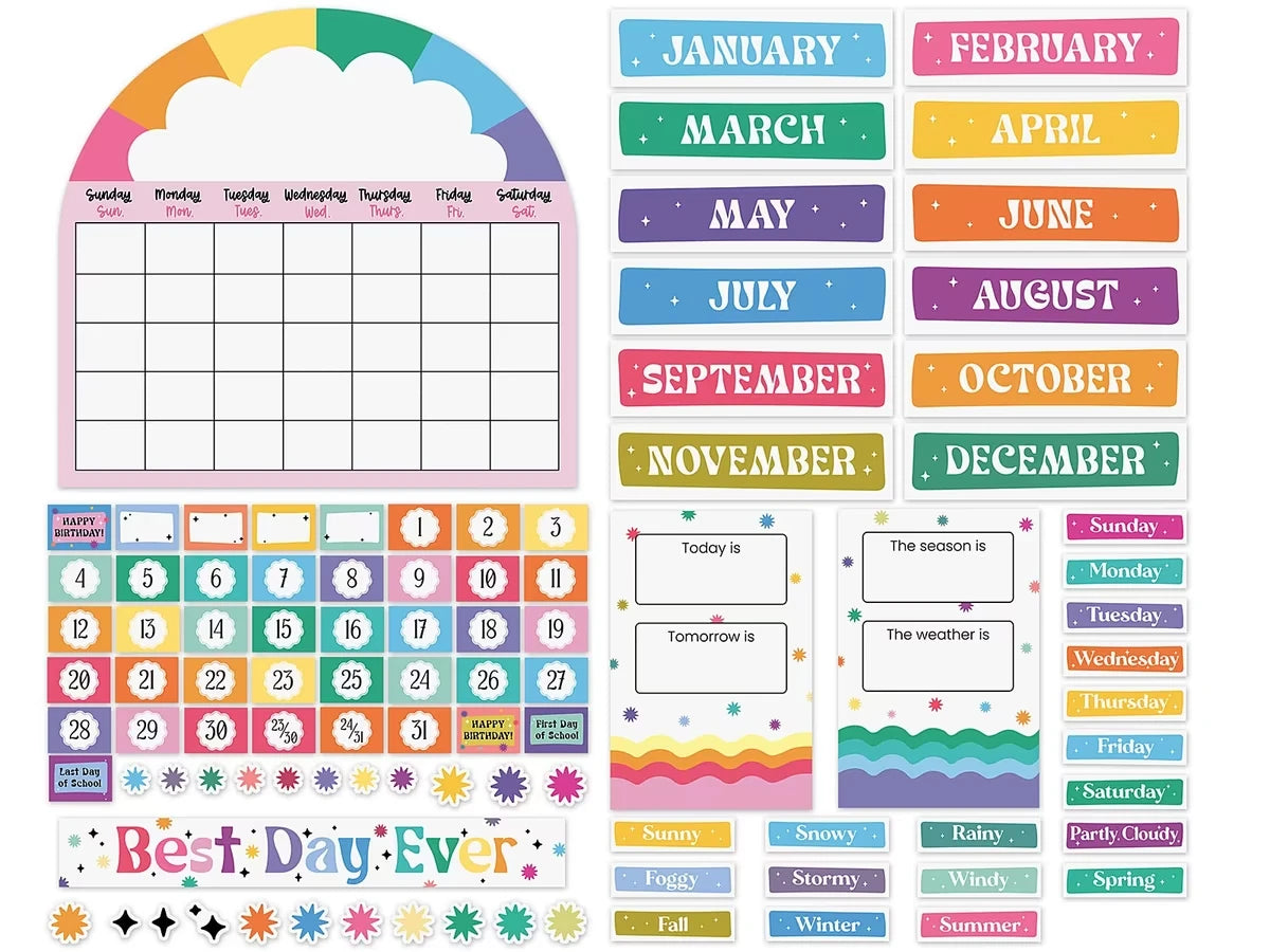 Retro Remix Best Day Ever Calendar Bulletin Board Set - US 5523