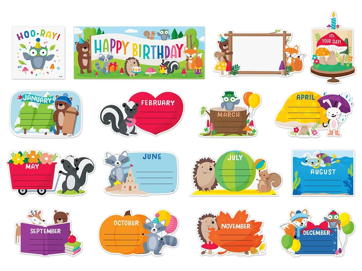 Woodland Friends Birthday Bulletin Board Set - US 7414