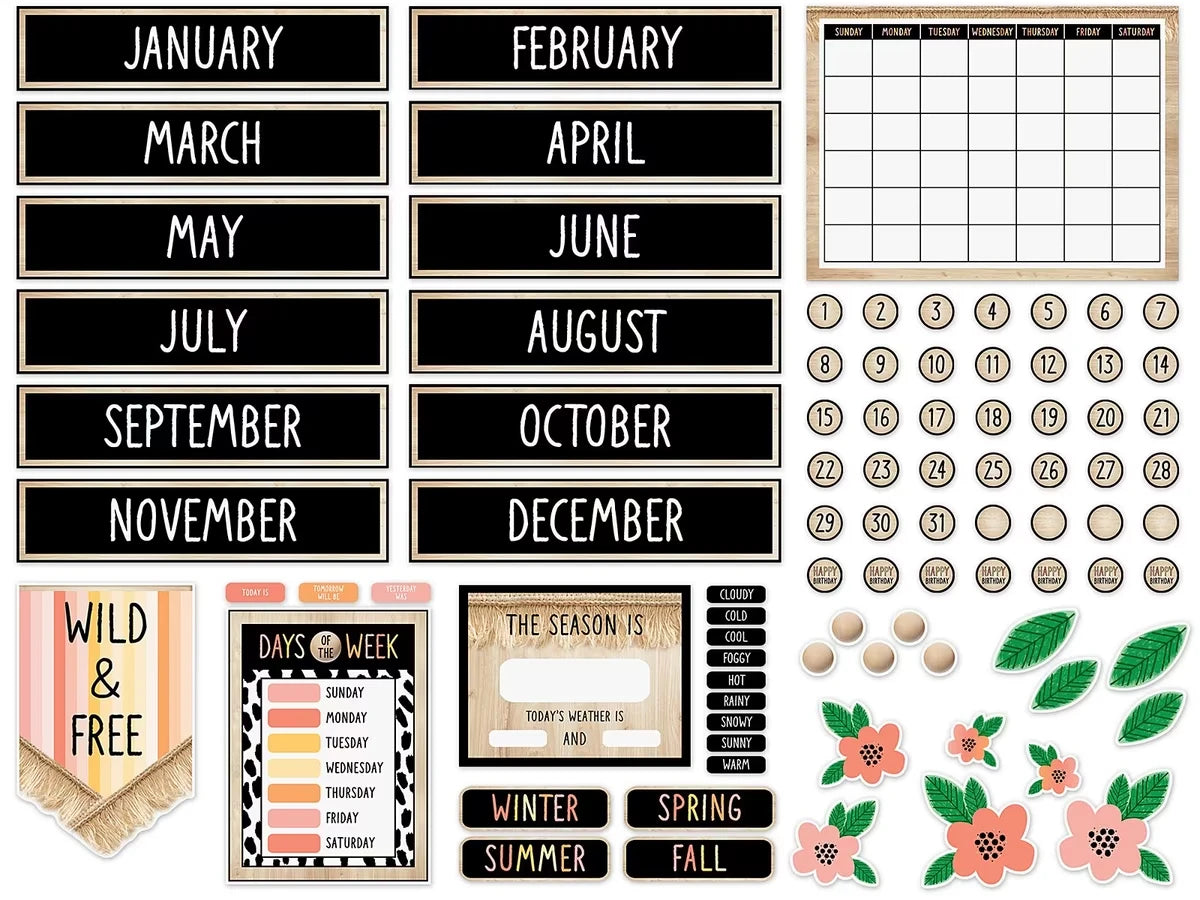 Simply Safari Calendar Bulletin Board Set - US 4089