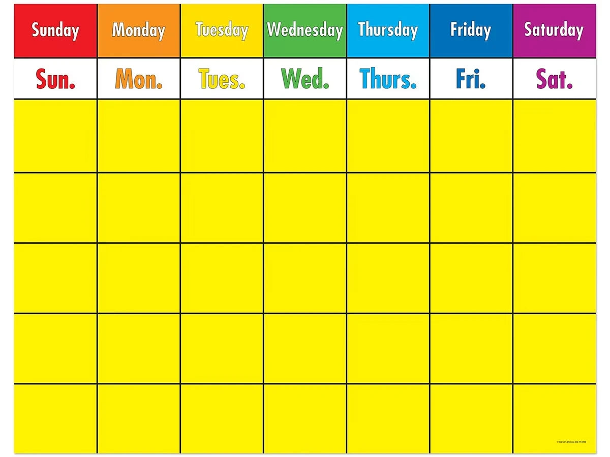 Write & Wipe Classroom Calendar - US 7448