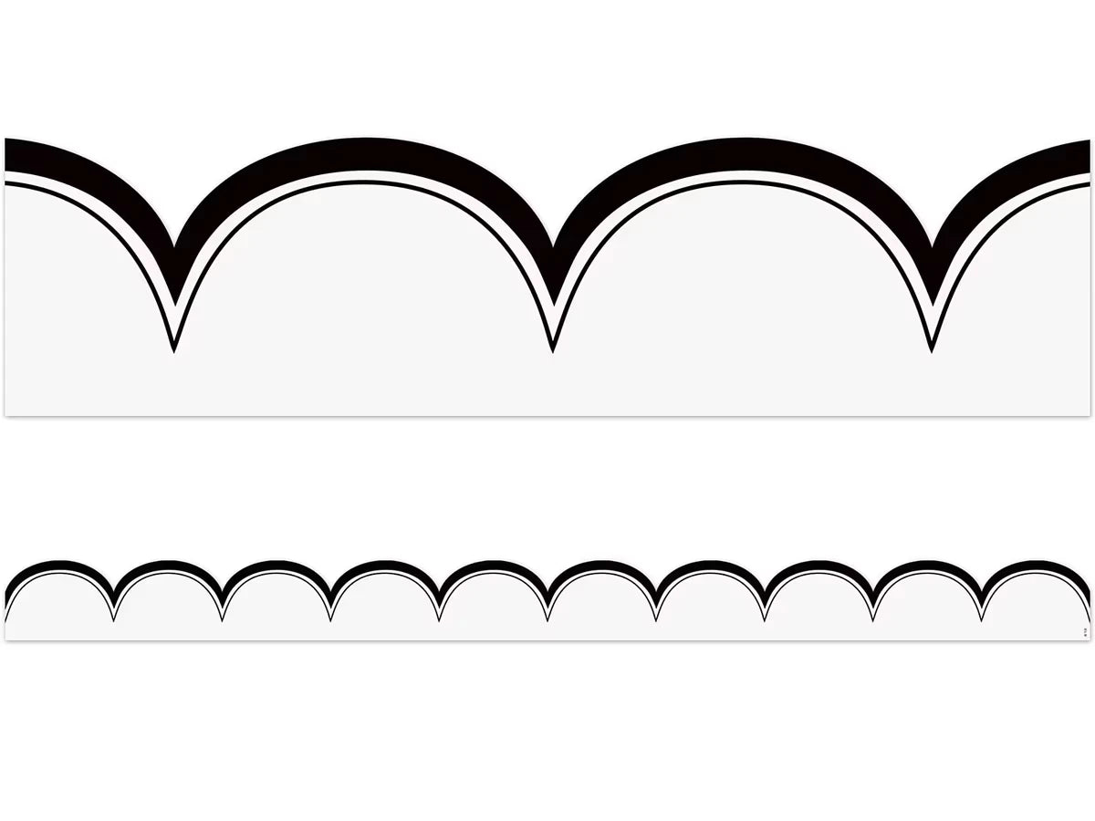 White with Black Scalloped Border - US 3691