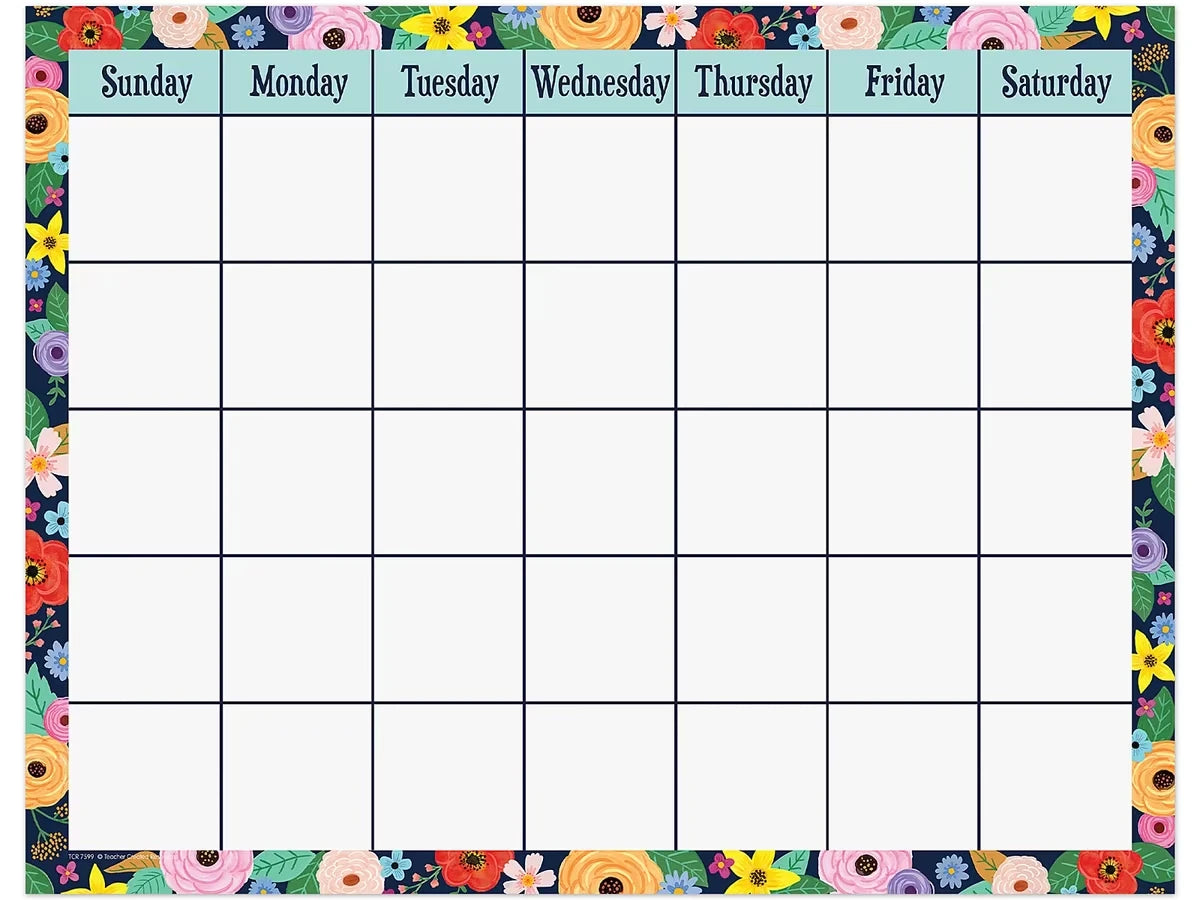 Wildflowers Classroom Calendar - US 9404