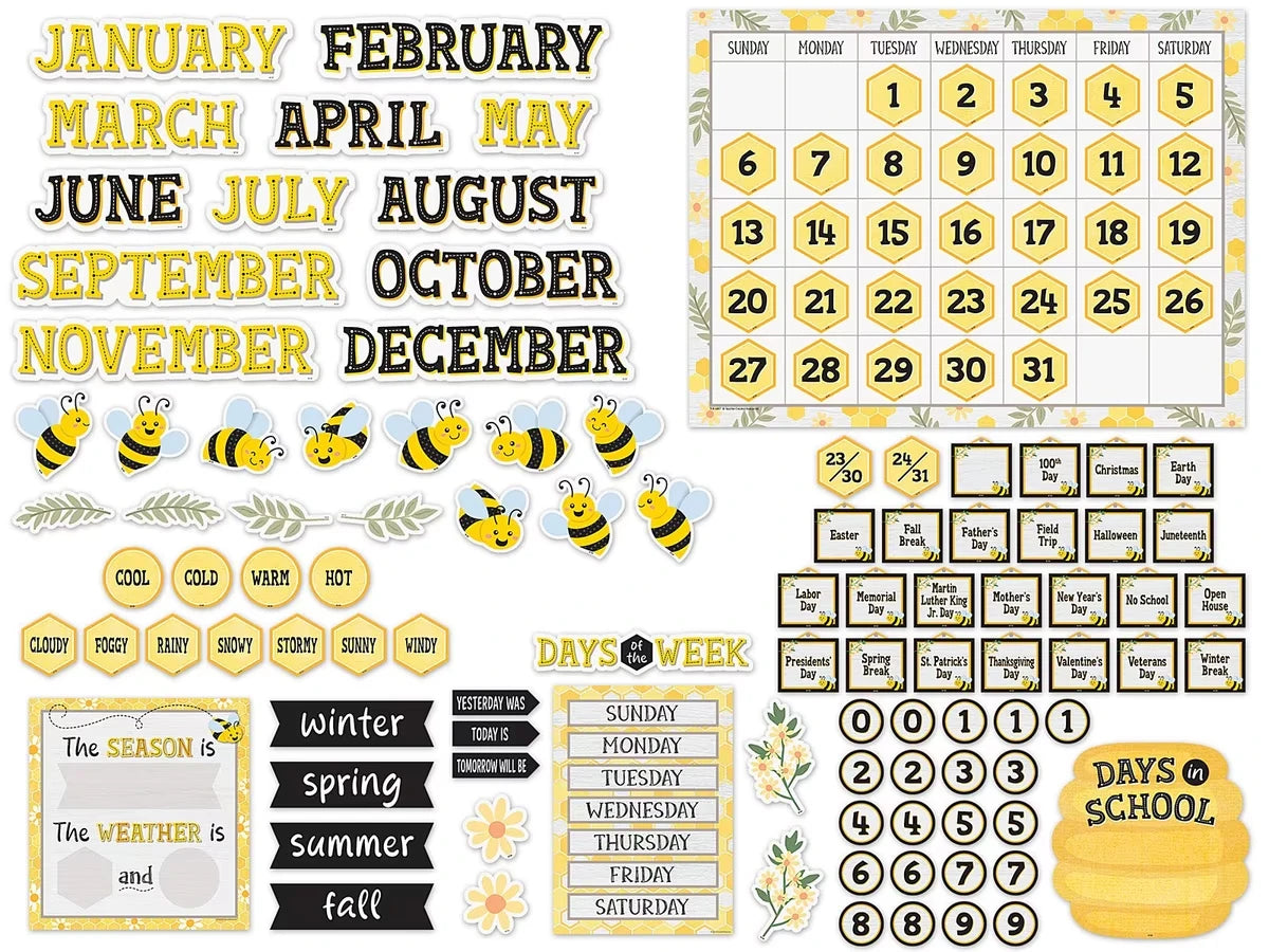 Buzzing Bees Calendar Bulletin Board Set - US 6033