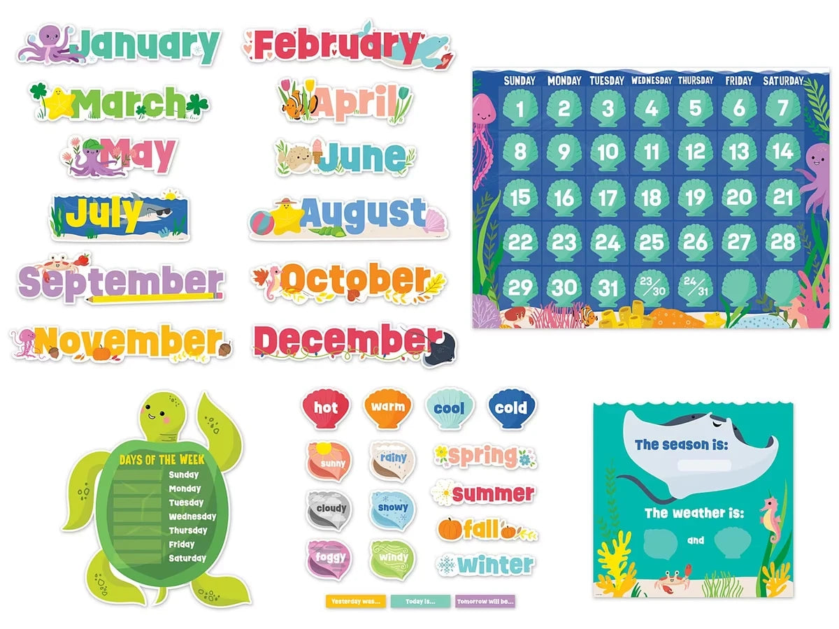 Sea Friends Calendar Bulletin Board Set - US 8173