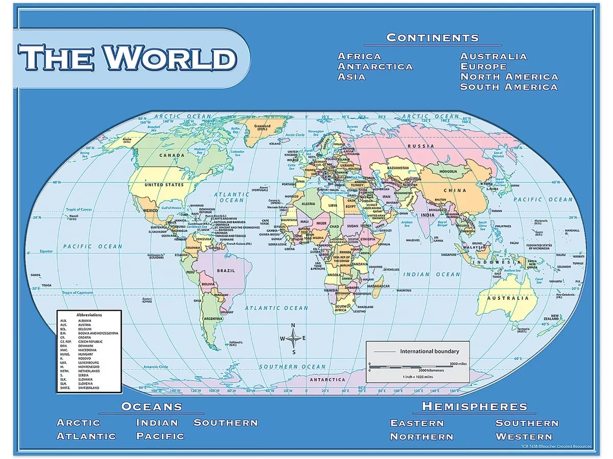 World Map Poster - US 8222