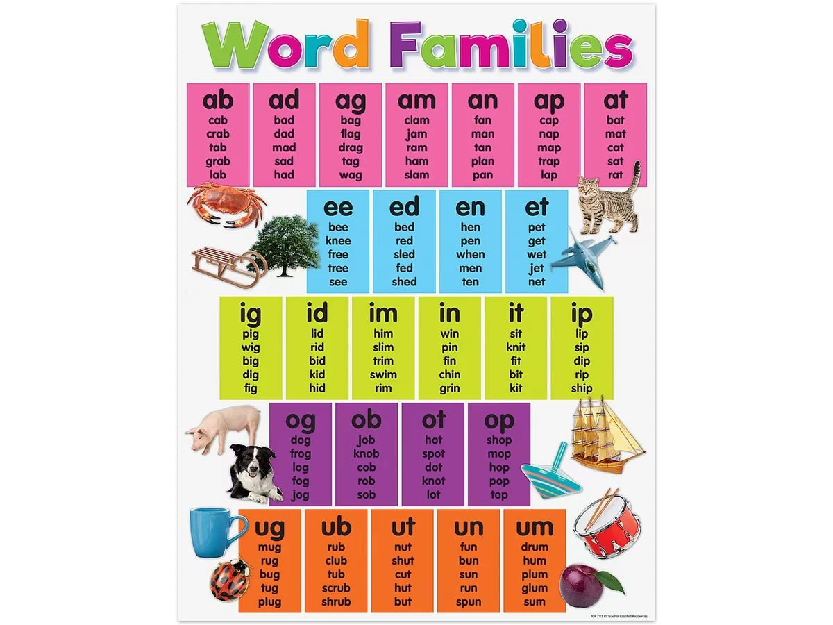 Colorful Word Families Poster - US 7812