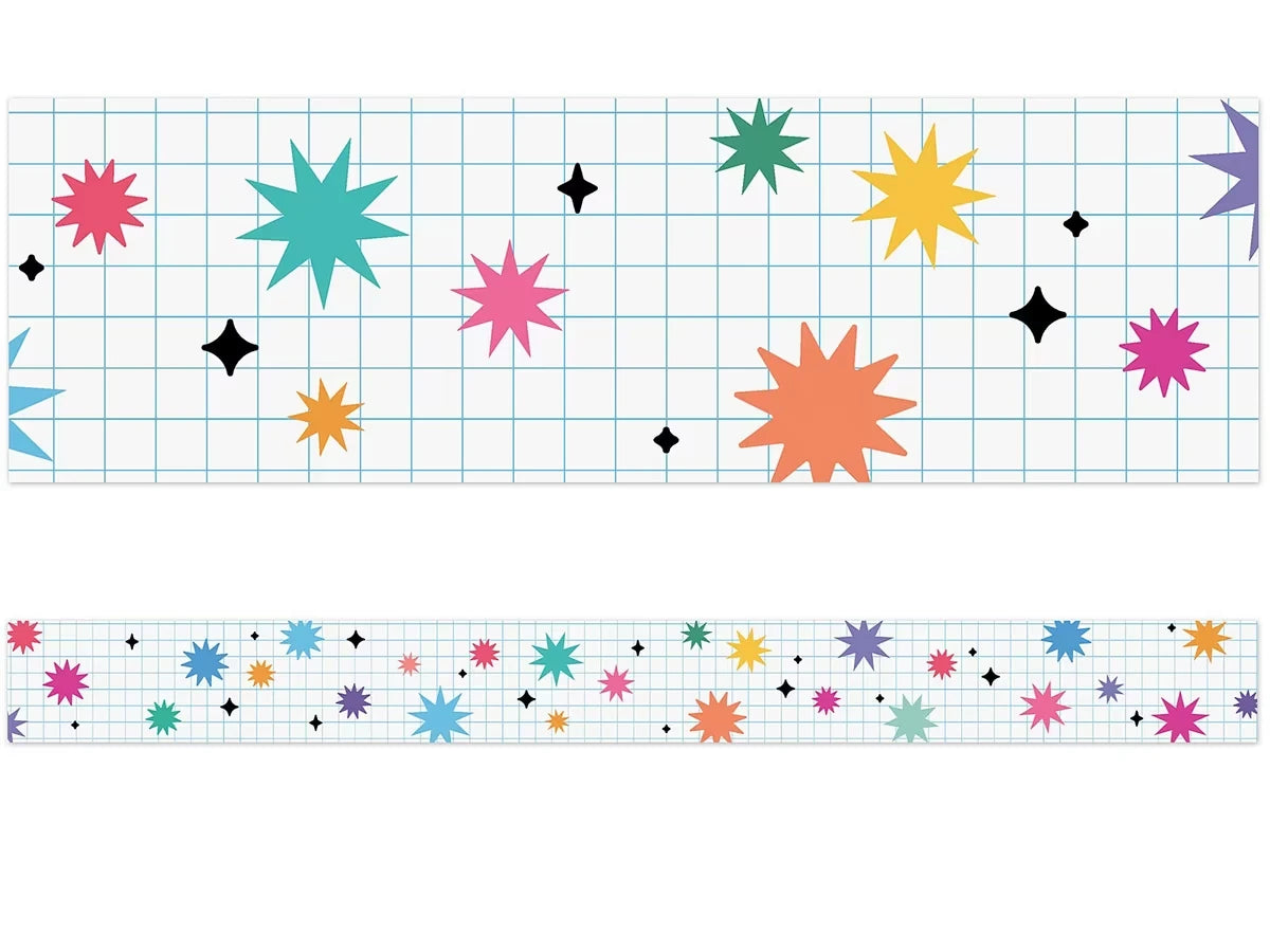 Retro Remix Bursts and Twinkles Border - US 9894