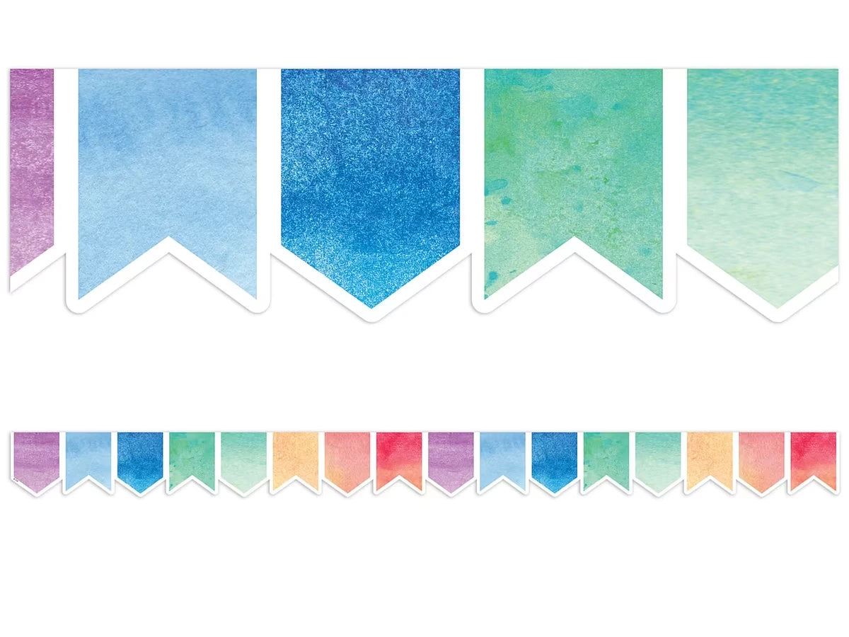 Watercolor Pennant Border - US 7238