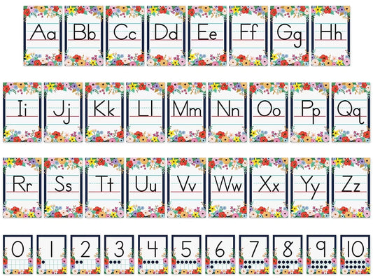 Wildflowers Alphabet Card Bulletin Board Set - US 1953