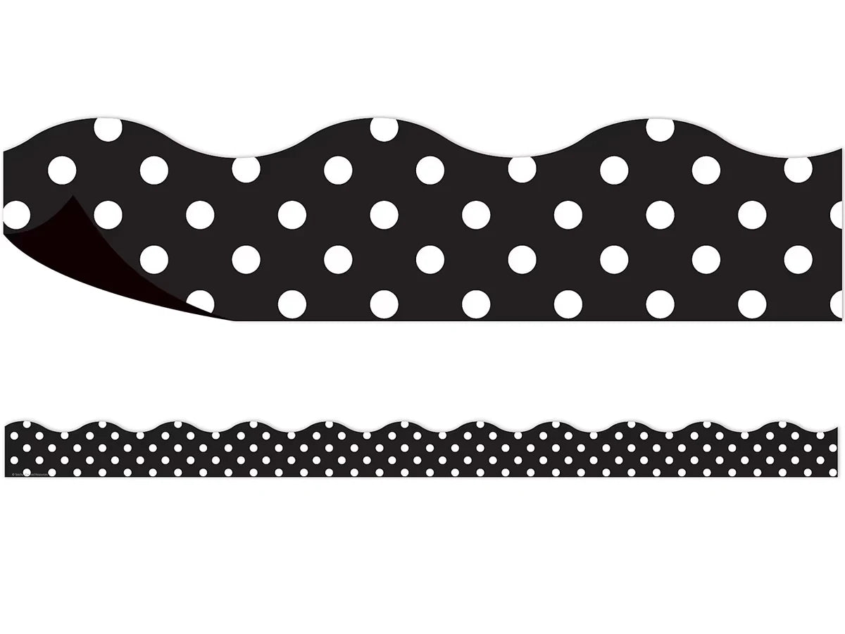 Black Polka Dot Magnetic Scalloped Border - US 4645