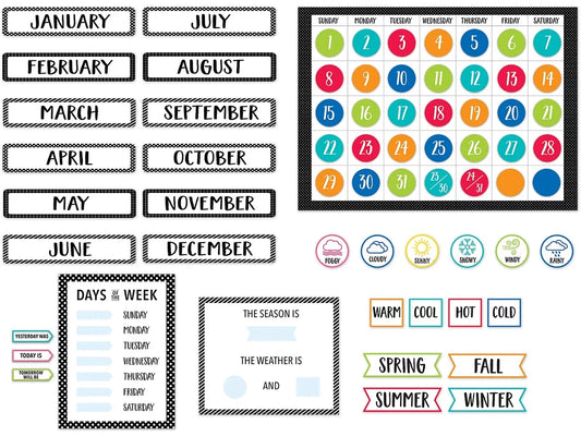 Pop of Color Calendar Bulletin Board Set - US 6667