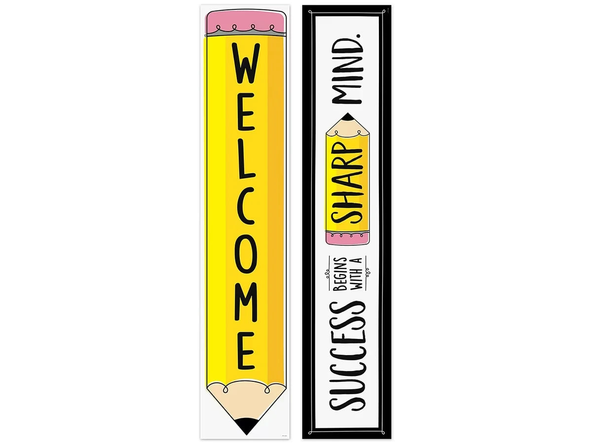 Doodle Pencil Welcome Double-Sided Banner - US 1443