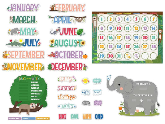 Jungle Friends Calendar Bulletin Board Set - US 8792