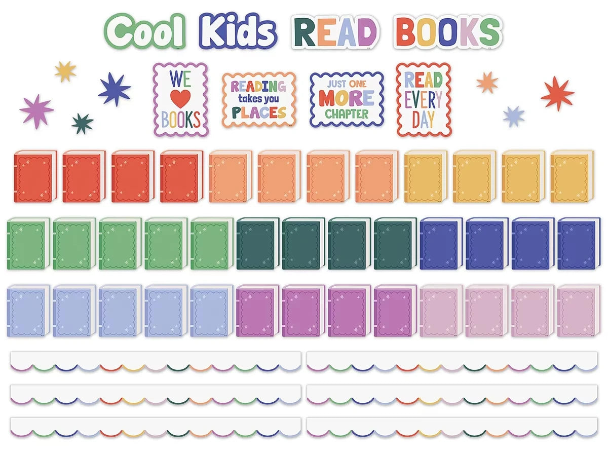 Color Crush Read Books Bulletin Board Set - US 1367