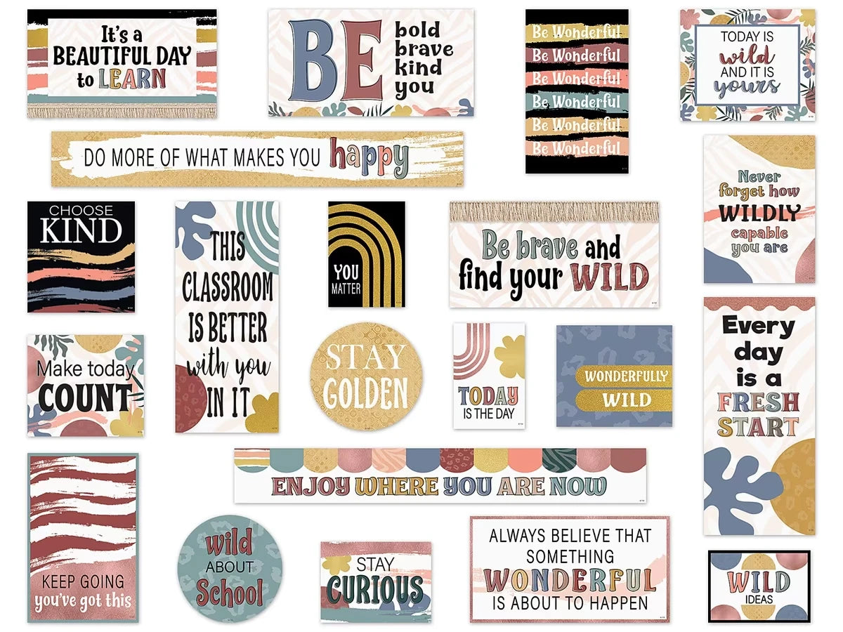 Wonderfully Wild Motivational Bulletin Board Set - US 9750