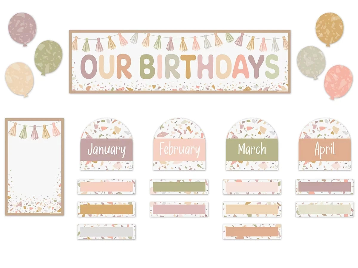 Terrazzo Tones Birthday Bulletin Board Set - US 8285