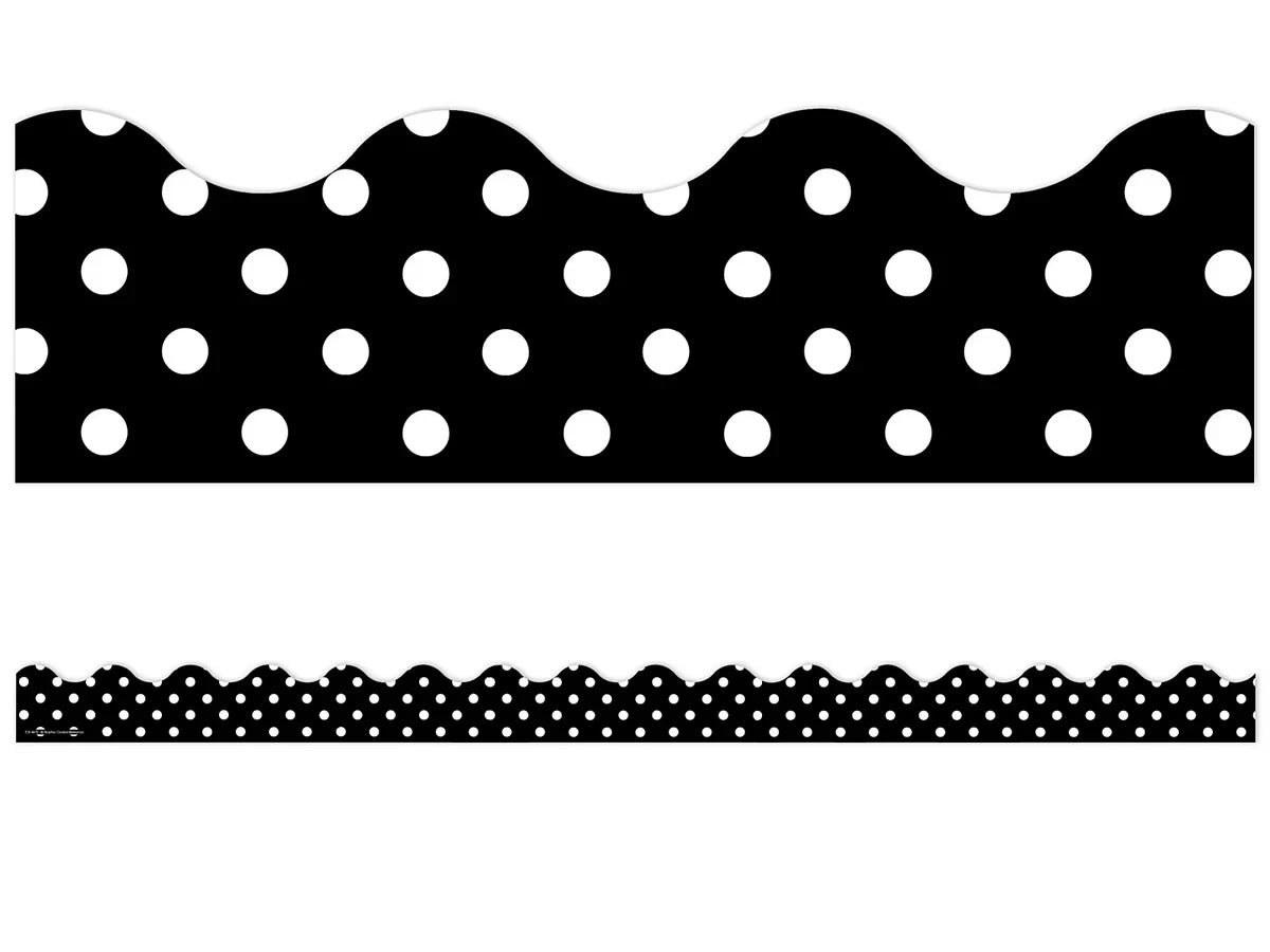Black Polka Dot Scalloped Border - US 4837