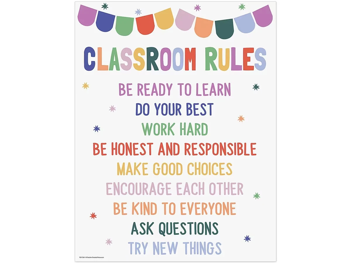 Color Crush Classroom Rules Poster - US 2947